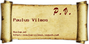 Paulus Vilmos névjegykártya