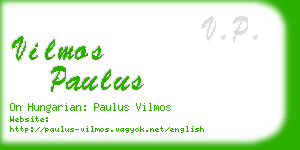 vilmos paulus business card